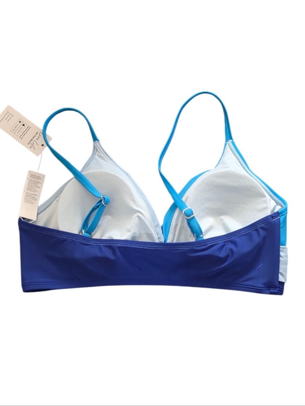 Cupshe V-neck Twist Bra & Spliced High Waist Bikini Set Blue Size L - Picture 5 of 16